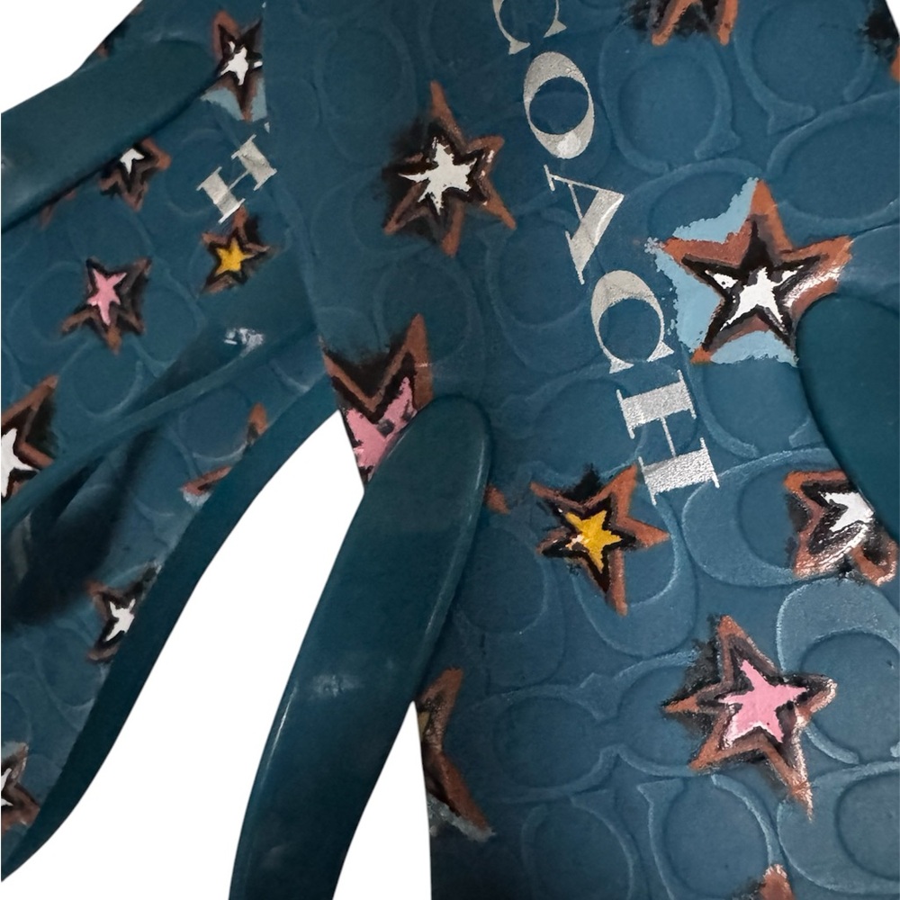 NEW Coach Star-Patterned Blue Flip Flops - Picture 2 of 4